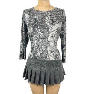 Fairygrunge Paisley Sequin Long Sleeve Top Sz M Whimsygoth Y2k 90's Grunge